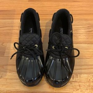 Sperry Black/Quilted Duckling Low Rain Boot